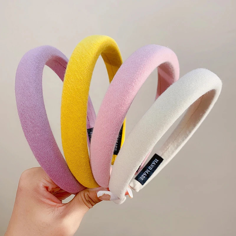 New Colorful Spong Linen Hairbands for Women Girls Fashion Hair Accessories Head