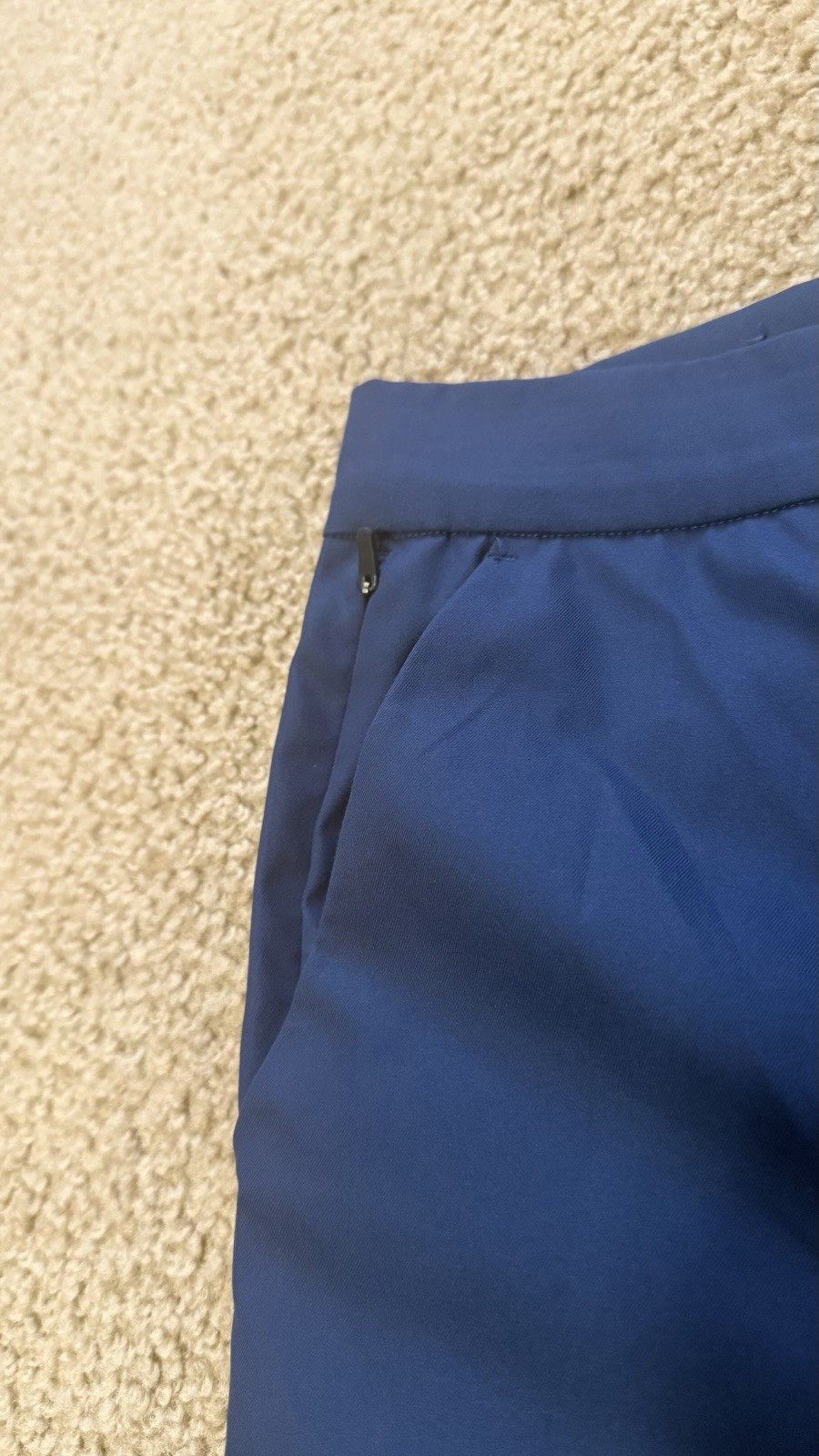 32 Degrees Men’s Stretch Twill Bermuda Shorts Blue Solid Flat Front Zip