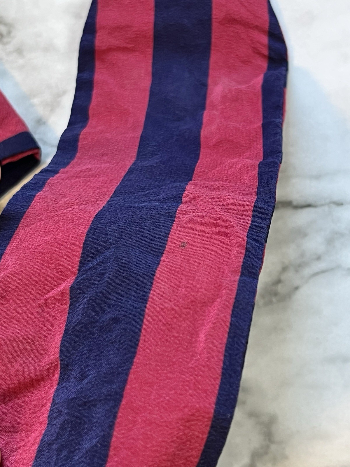 Tegan 100% Silk Dress Sz 4 Long Sleeve Nautical Red Blue Stripped Preppy Pockets