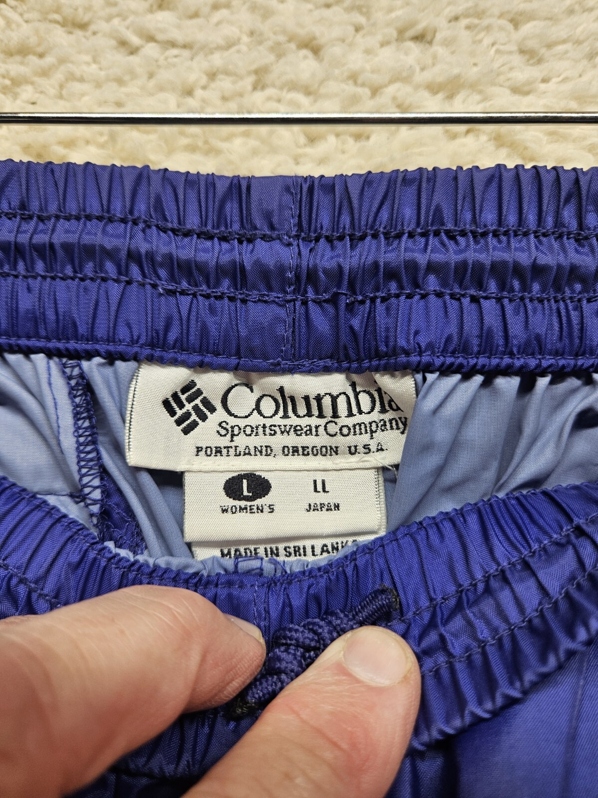 VTG COLUMBIA Unlined Windpants Purple 100% Nylon Pants Womens L