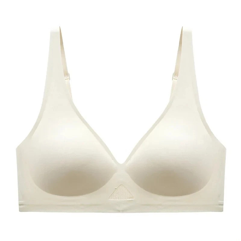 Women Deep V Seamless Bra Soft Wireless Comfortable Hollow Lingerie