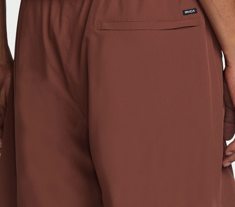 $70 RVCA Men’s Yogger Stretch Contrast 17 Shorts-Red Earth-Medium-New With Tags