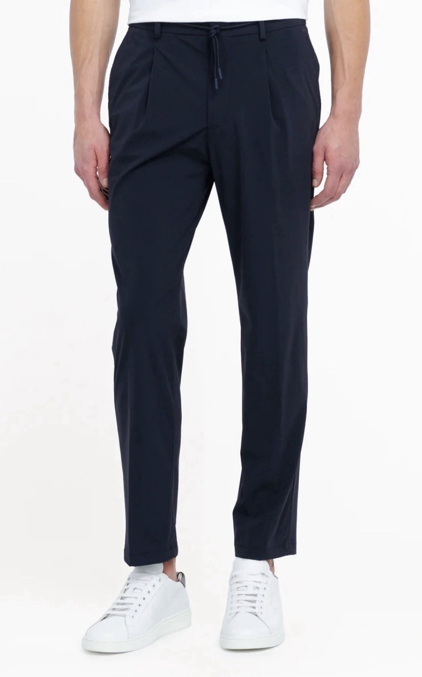 MANUEL RITZ Blue Technical Jogging Trouser Pants with Drawstring EU 48 US 32