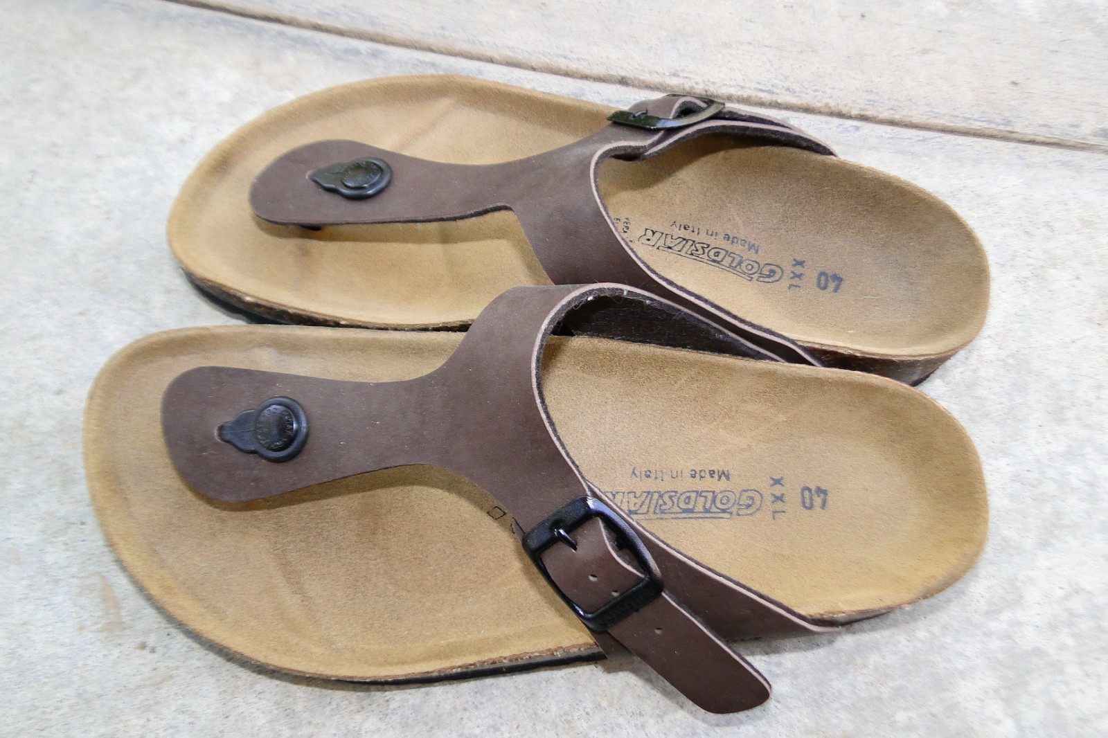 Goldstar Leather Brown Thong Women Flip Flop Sandals Made in Italy Size 40 US 9