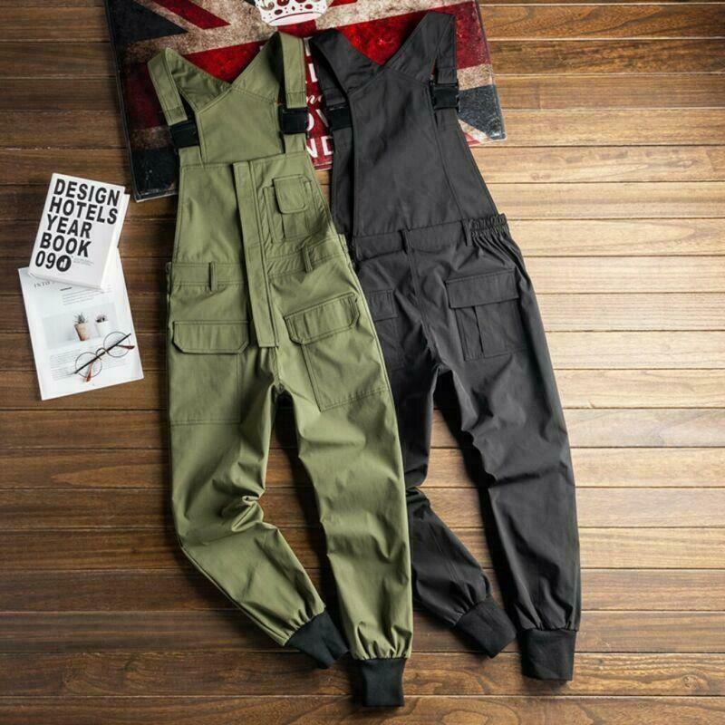 Mens Overalls Harem Pants Suspender Casual Formal Work Slim Fit Jumpsuit Outdoor