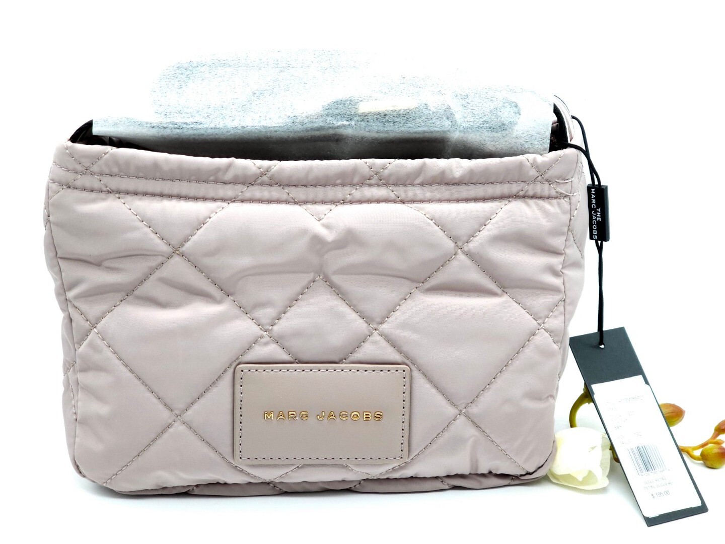Marc Jacobs Quilted Nylon Messenger Crossbody Bag Bark New GL02304116