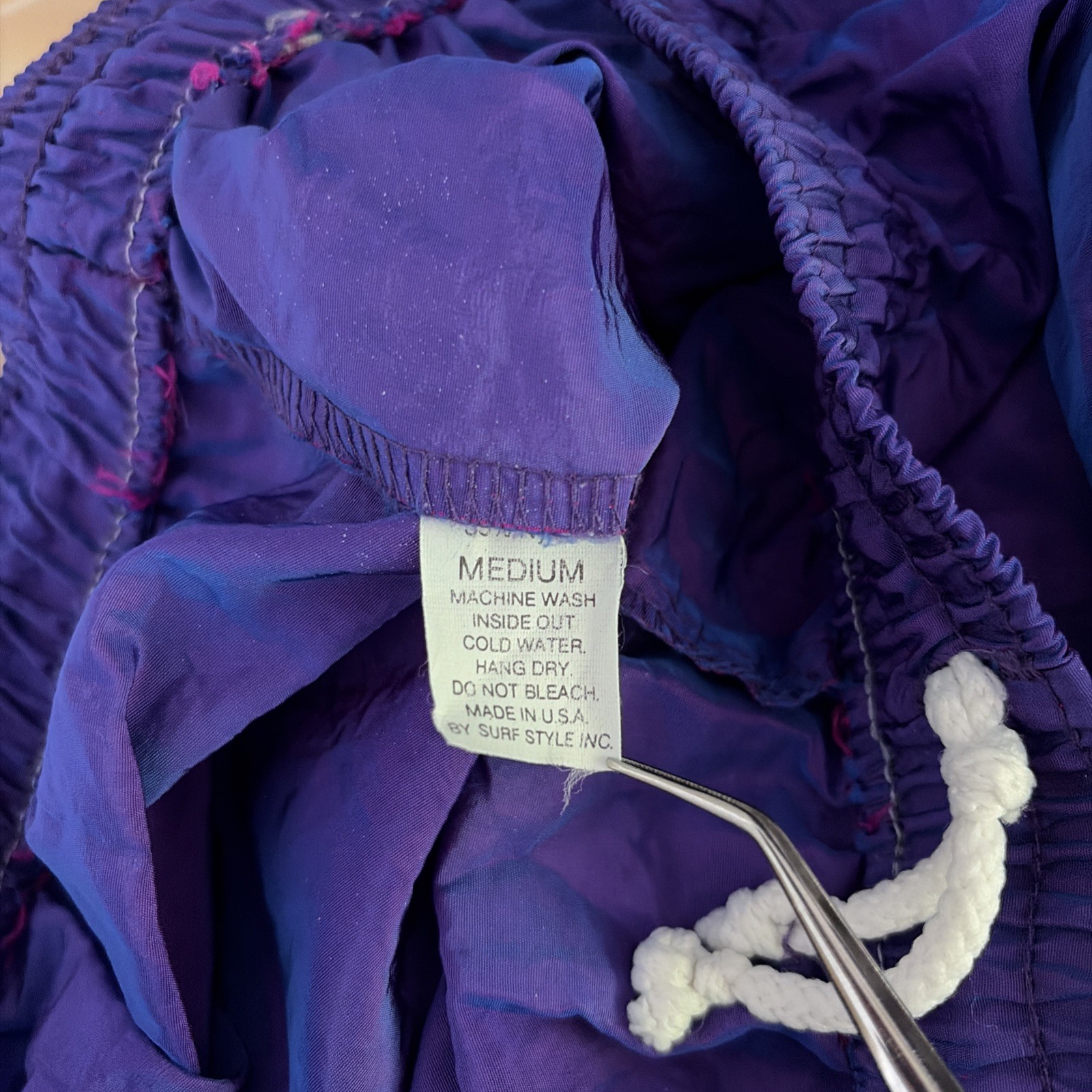 Vintage 90s Surf Style Jogger Cuffed Windbreaker Track Pants Size M 26×30 Purple