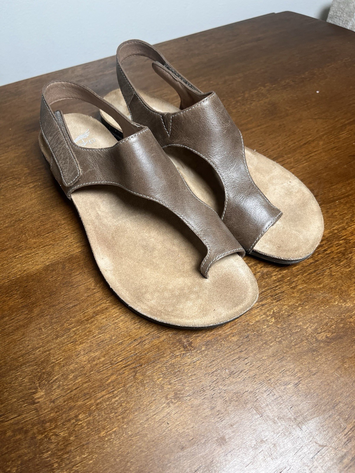 Dansko Reece Toe Loop Sandals Brown Slingback Leather 40 Women’s