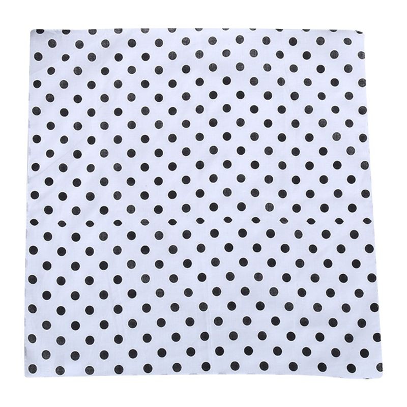 55x55cm Women Unisex Vintage Large Polka Dot Square Scarf Cotton Sport for Head