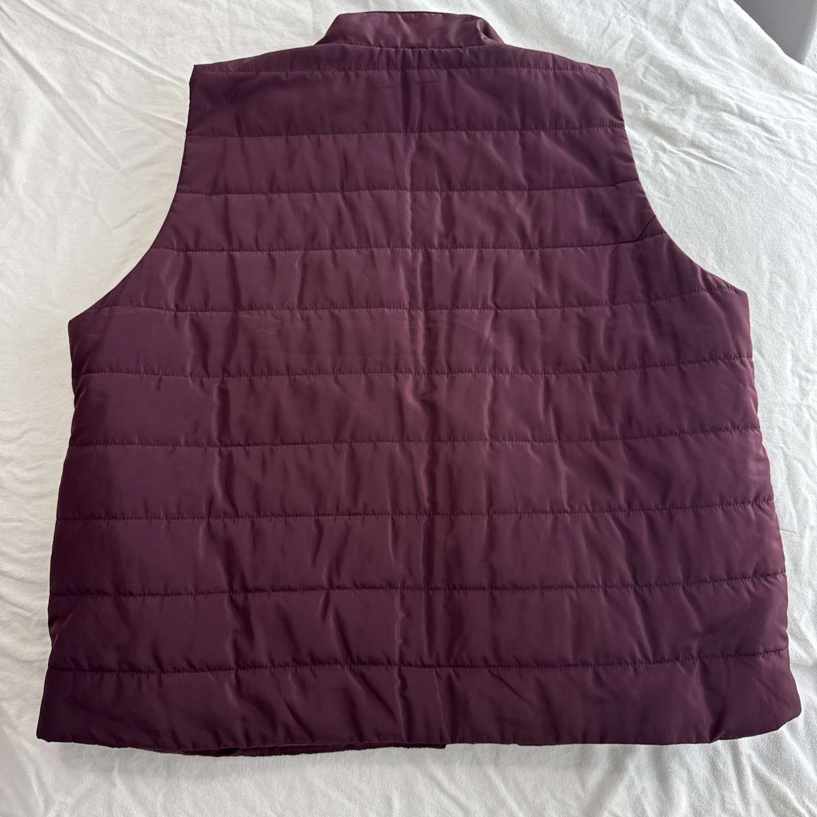 Michael Kors Women’s Gold Snap Quilted Puffer Vest Burgundy XL Slash Pocket