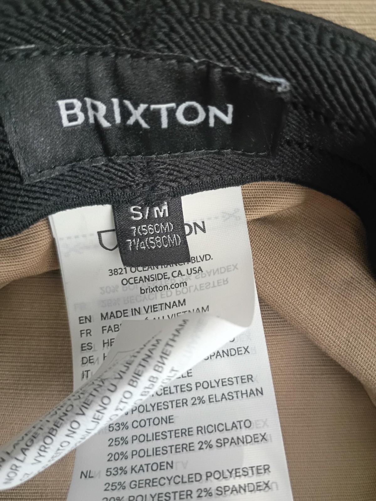 Brixton Coolmax Safari Hat Small Beige EUC w/ adjutable chin strap