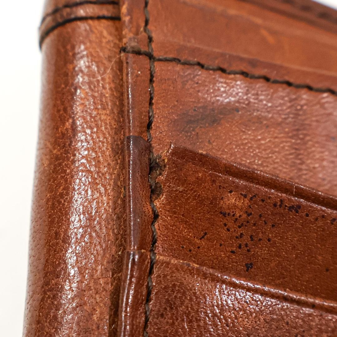 Anna Sui Leather Bifold Wallet Brown 5.3×3.7 inches Used
