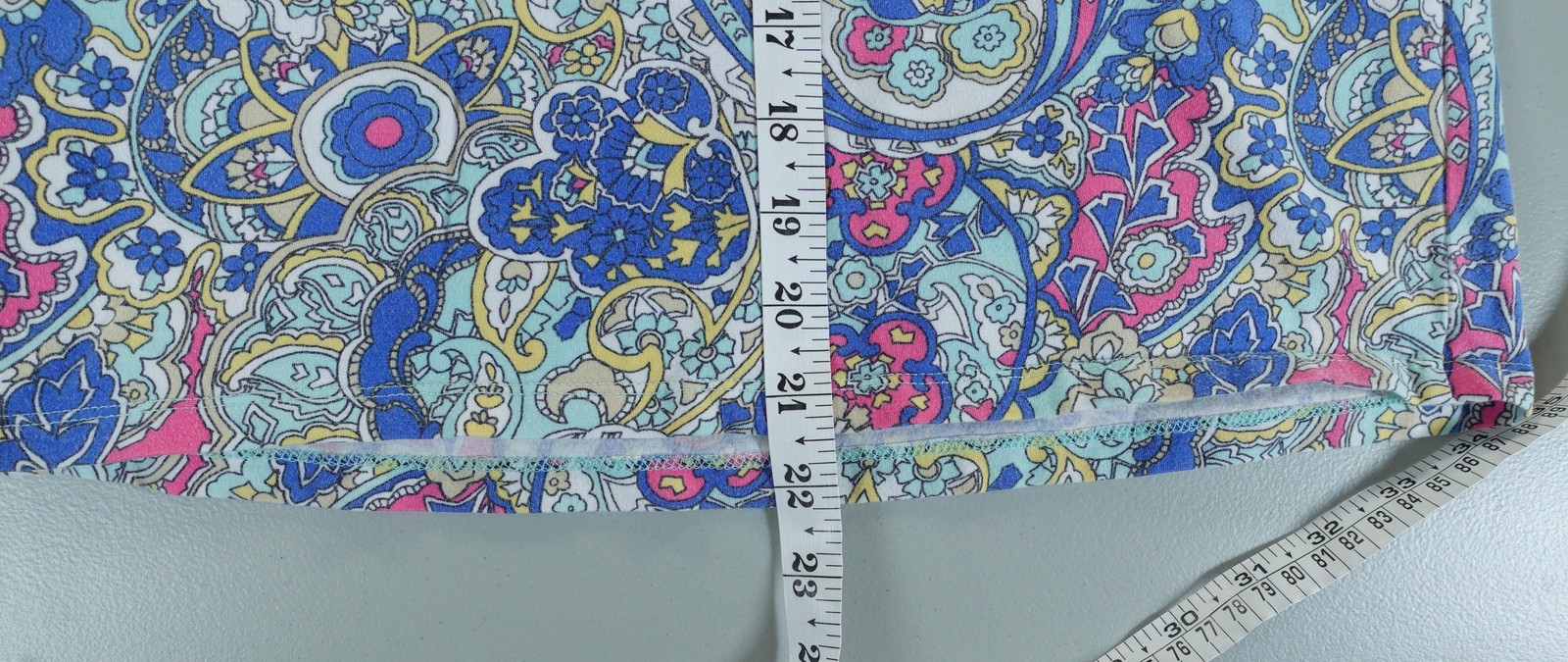Talbots Shirt Womens SP Multicolor Paisley 3/4 Sleeve Crew Neck Jersey Top