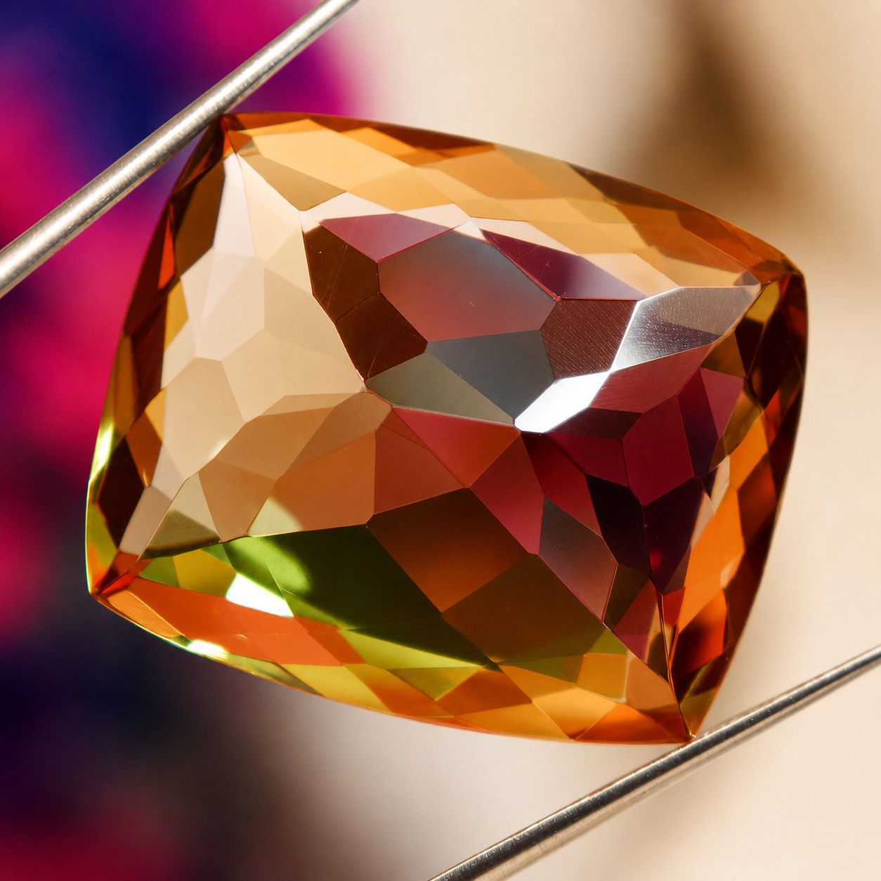 Color Changing Natural Alexandrite 70Ct Cushion Cut Certified Loose Gemstone