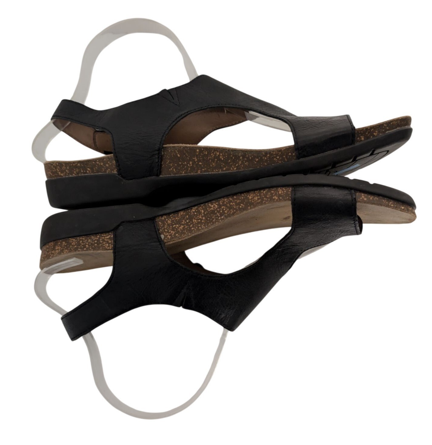 Dansko Reece Black Leather Comfort Toe Loop Sandals Womens EU 42 US 11.5