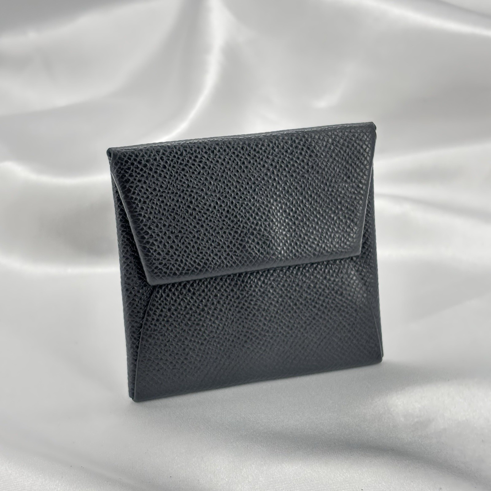 Hermes Bastia Coin Case Black Epsom Leather B Stamp 2023 Made In France