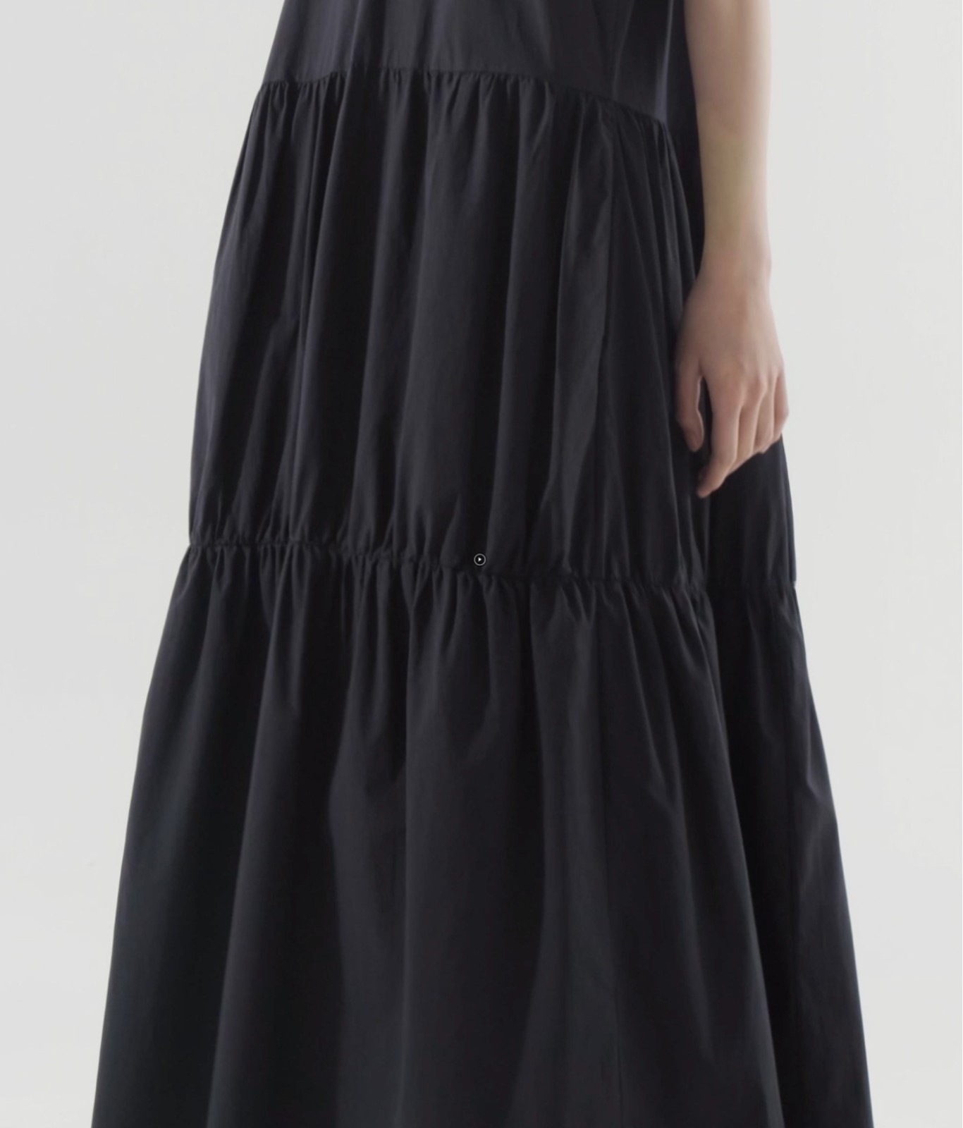 COS cotton maxi dress size 2 preowned tiered puff sleeve v-neck minimal boho