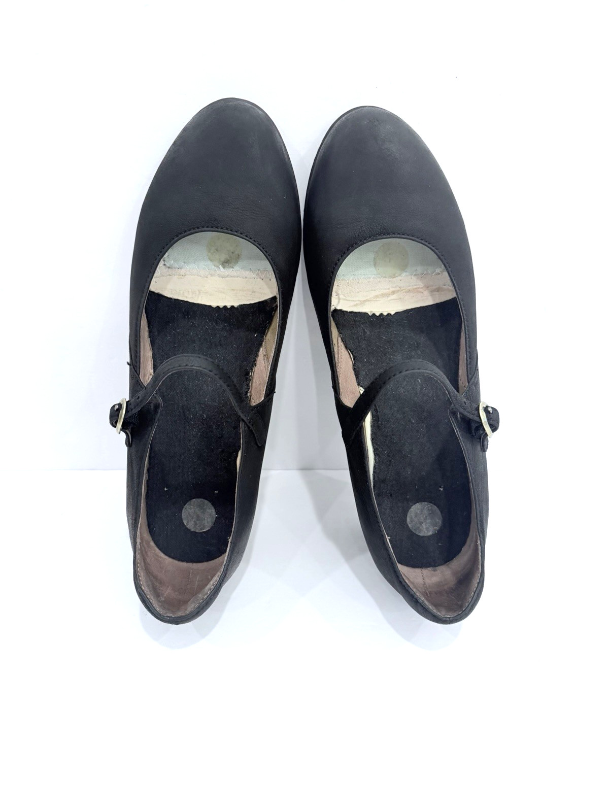 Dansko Womens Loralie Leather Round Toe Ankle Strap Mary Jane Black Wedge 39/8.5