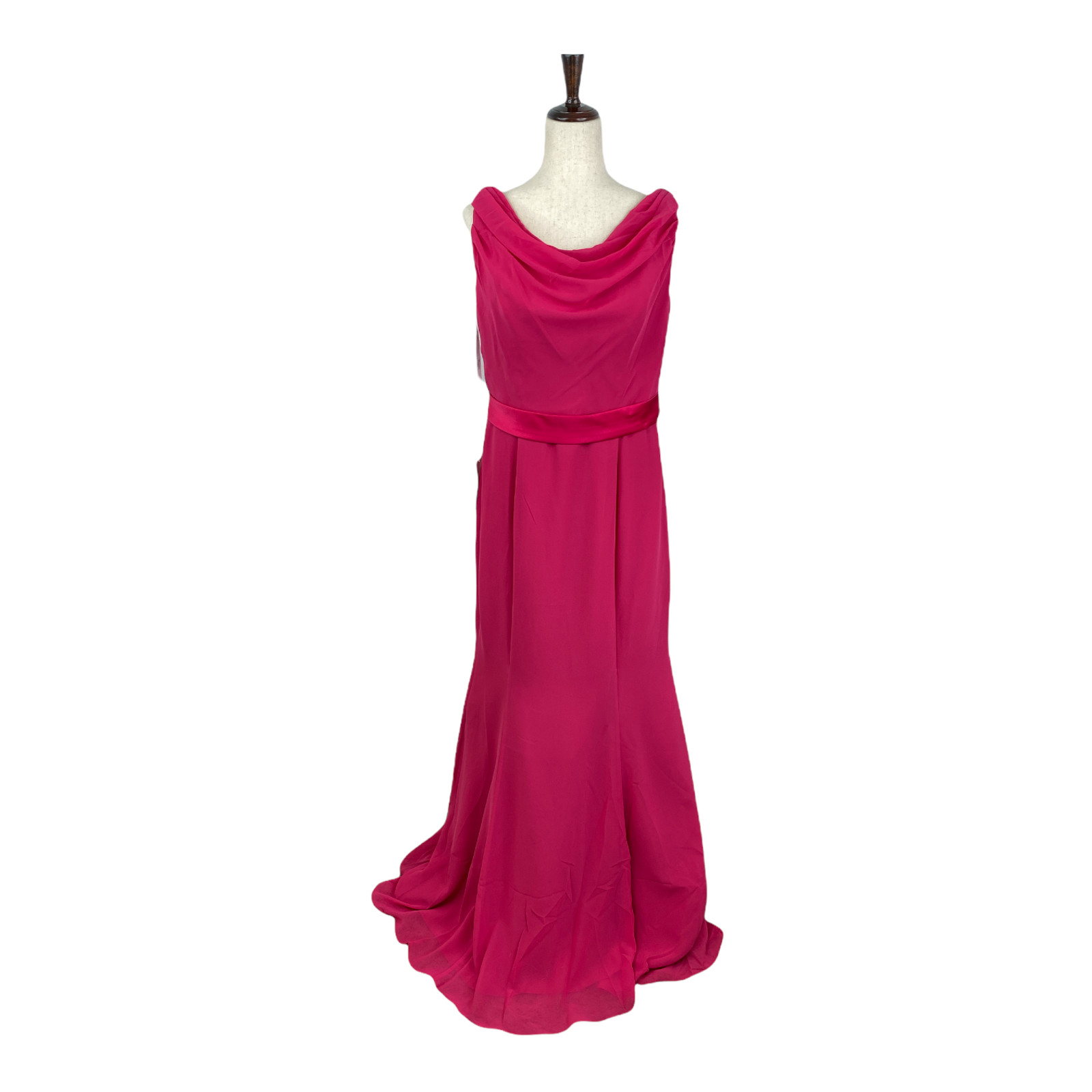 Da Vinci Womens Pink Dress Cowl Drape Mermaid Ball Gown Size 14 Formal Prom