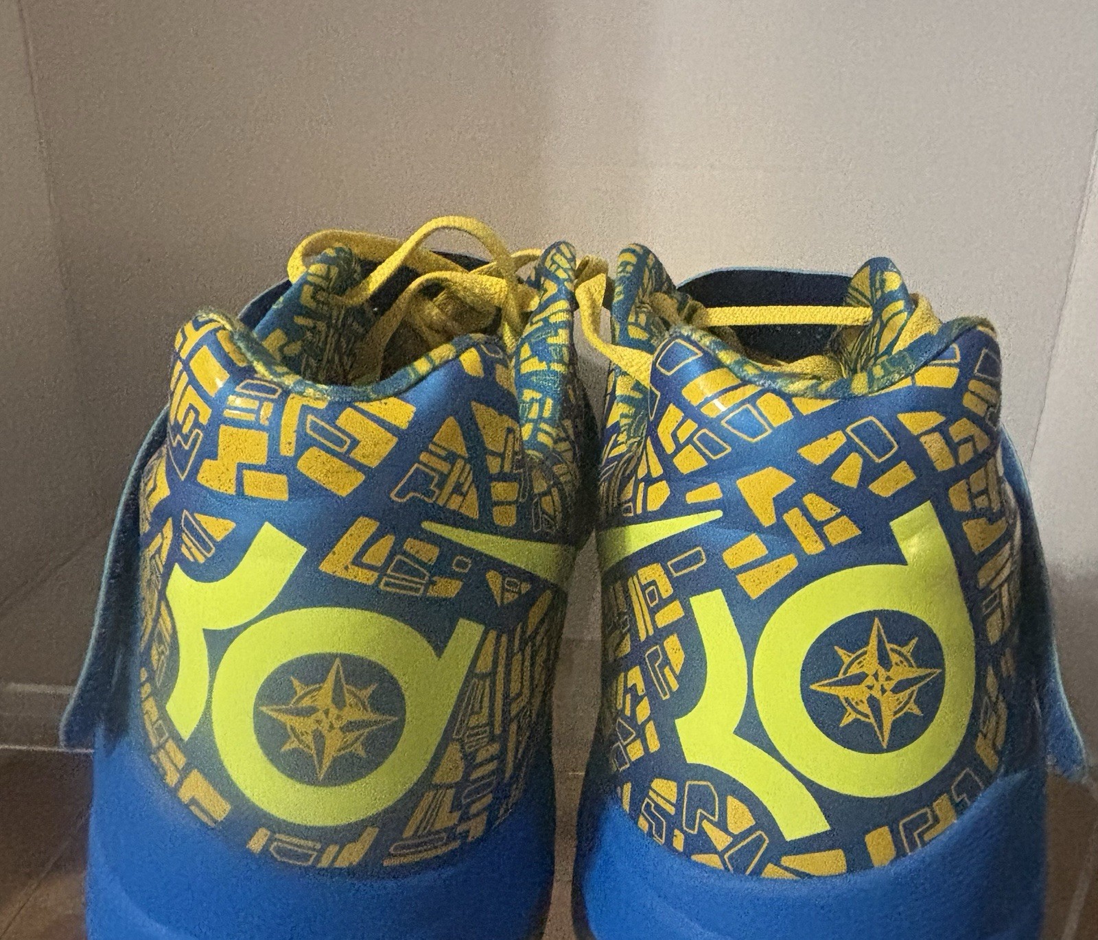 Nike Zoom KD 4 2012 QAM Scoring Title Sz 18 Promo Sample Blue/ Yellow Curry
