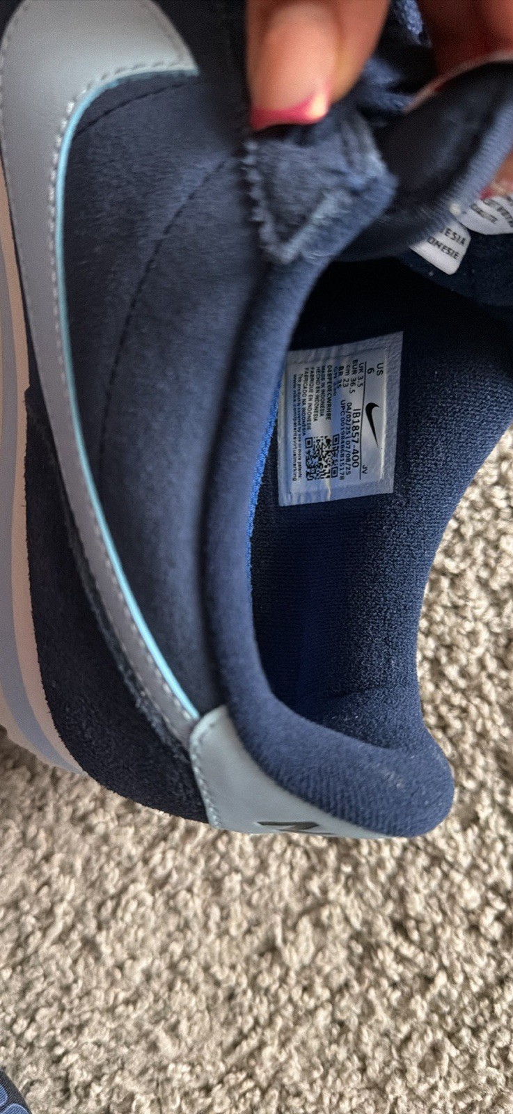 Nike Cortez Suede Low Top Sneakers Blue/Light Blue Lace-Up CI1815-400 NWD