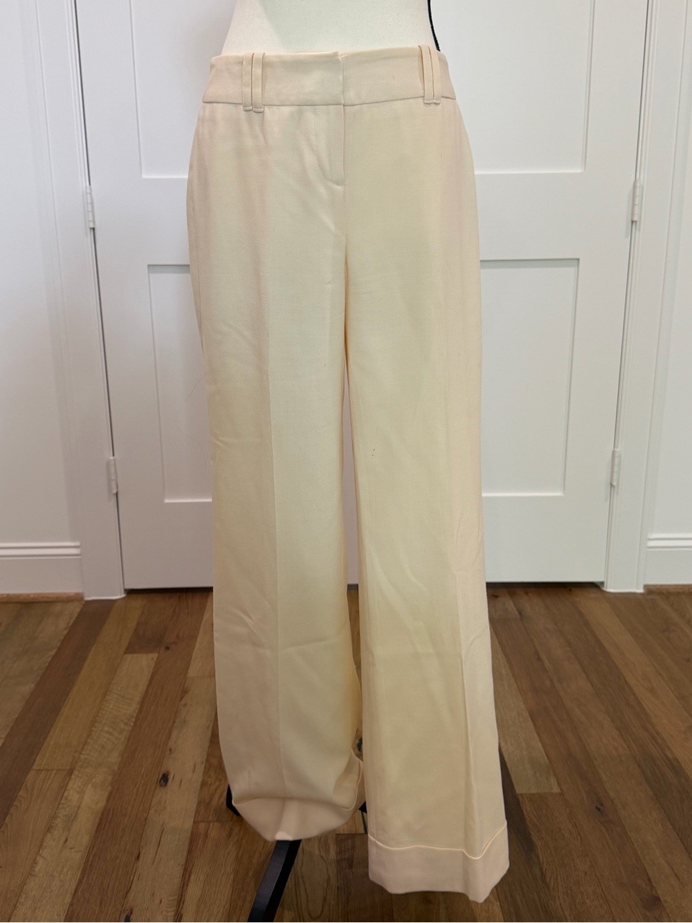 🤍 St. John Cream Wide Leg Trousers Size 4 🤍