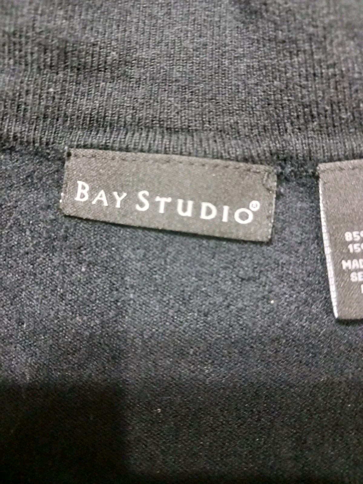 BAY STUDIO*Black Open Sweater Shrug*Size XL*Short slv*Shiny Stud* Round Bottom