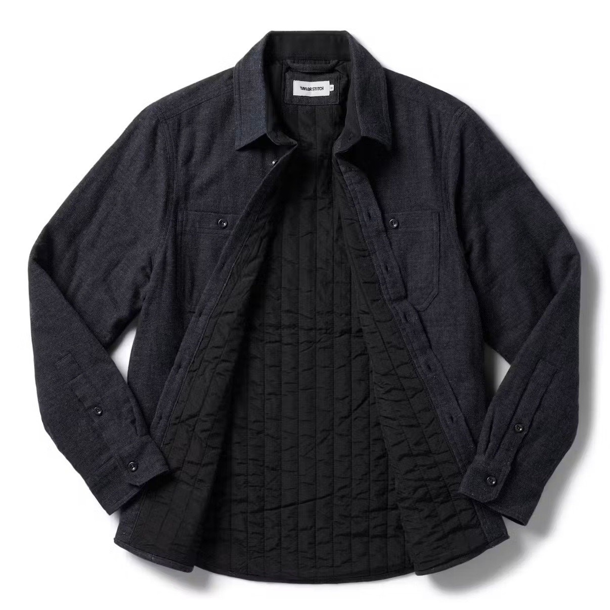 TAYLOR STITCH The Lined Utility Work Shirt Quilted Charcoal Donegal, 42/Large