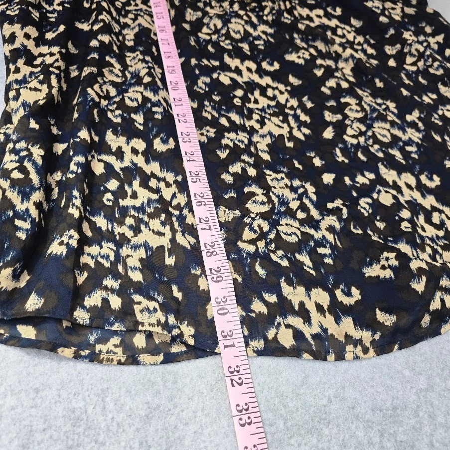 Coldwater Creek Tunic Top Black Beige Balloon 3/4 Sleeve Boho Office *Read