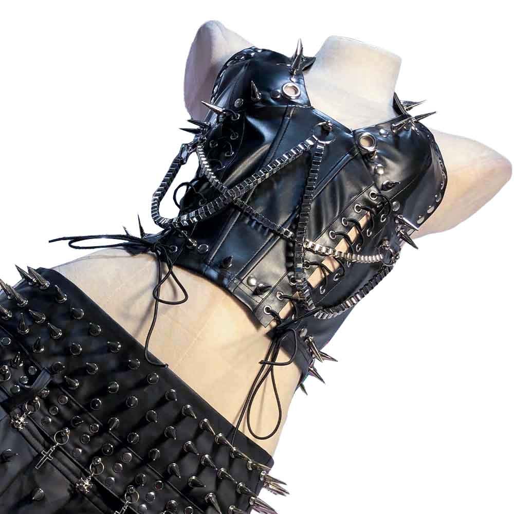 Goth Tops Y2K Ladies Gothic Tank Grunge Emo Clothing Spiked Punk Rock Clothes