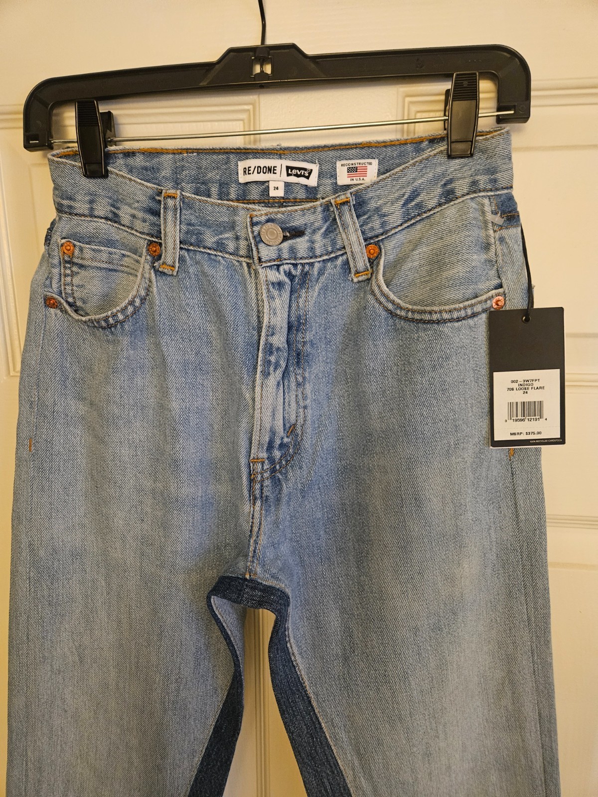 NWT Levi’s Re/Done denim jeans size 24 in 70s loose flare style Indigo