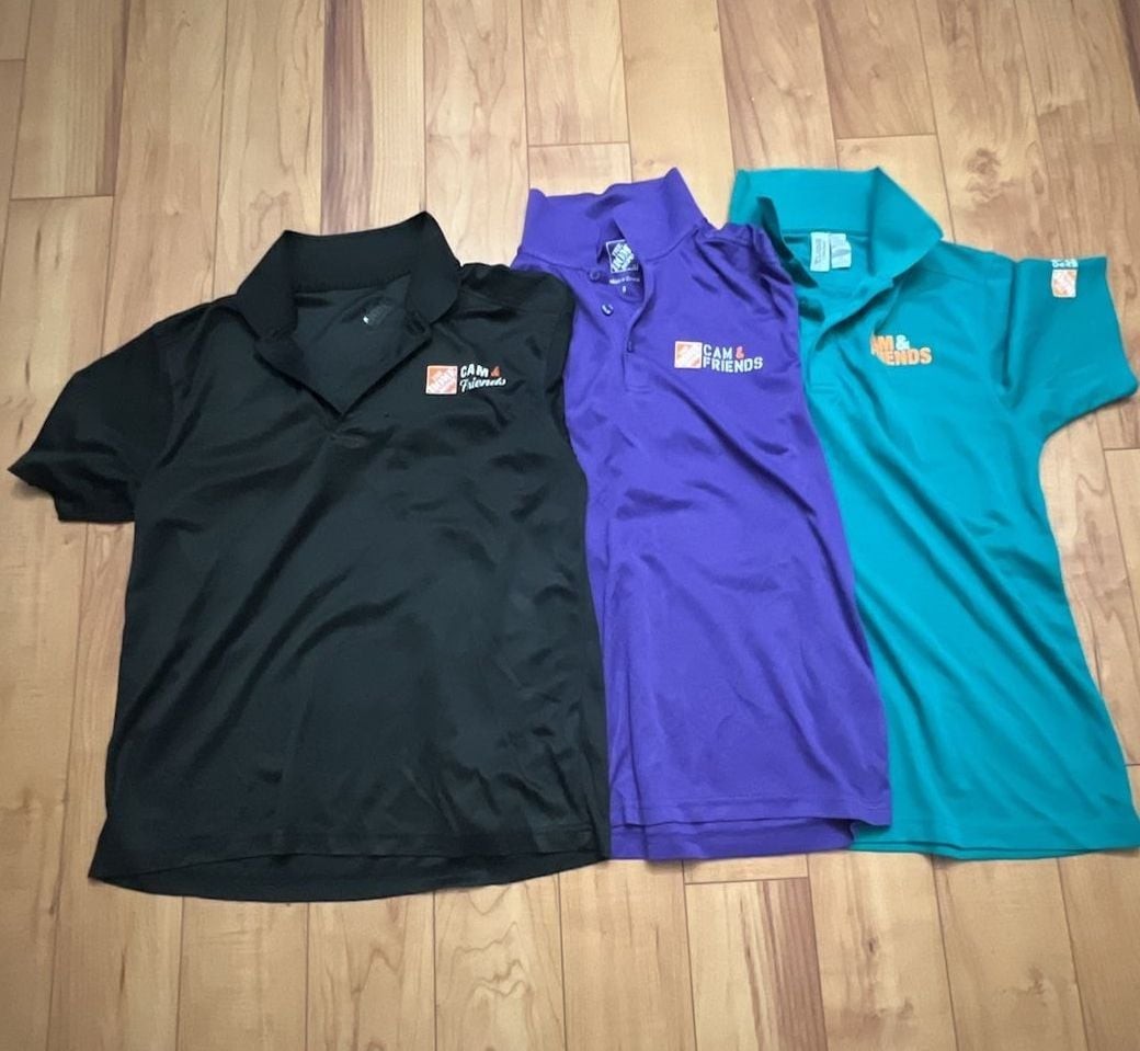 Set of 3 The Home Depot Cam & Friends Employee Performance Polo Shirts
