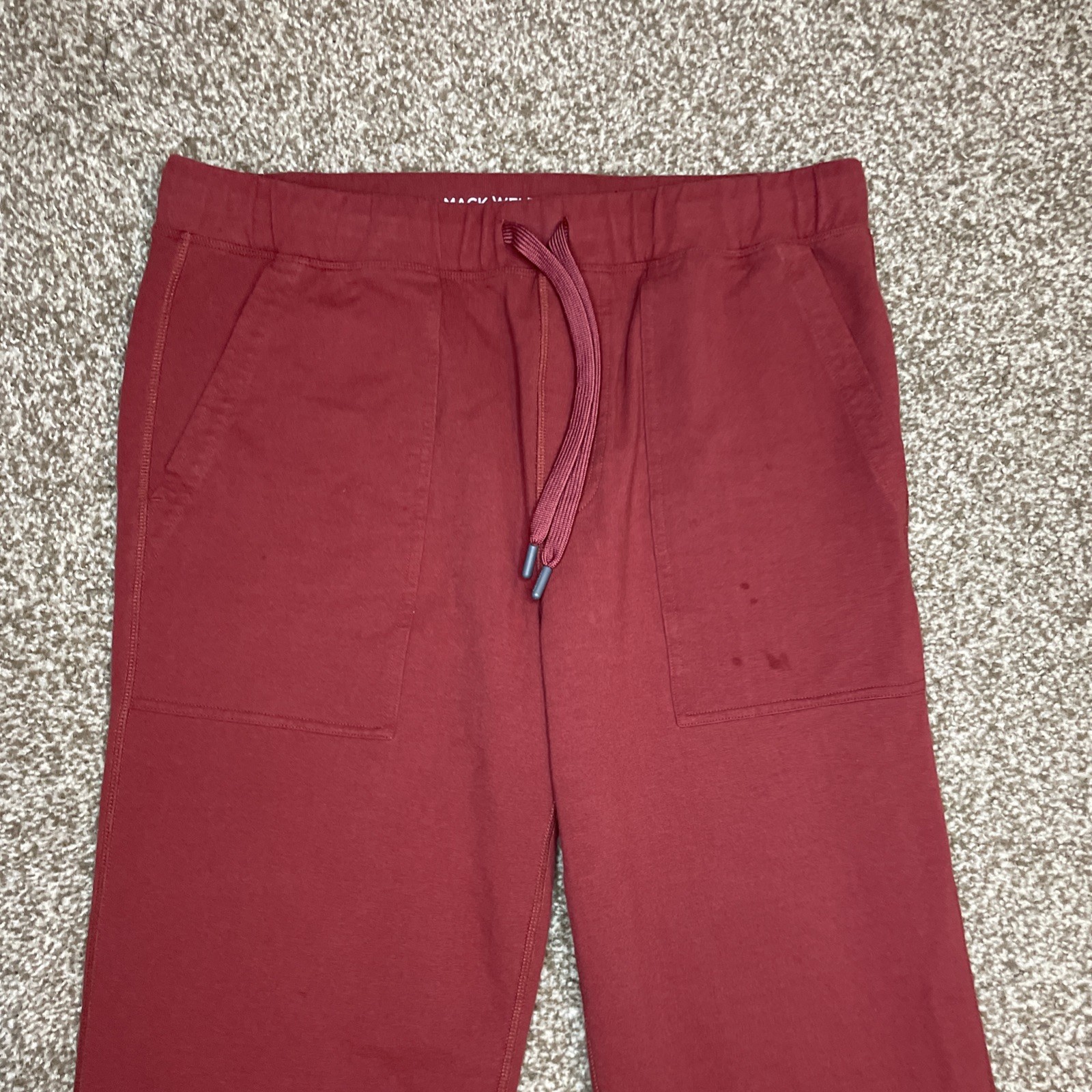 Mack Weldon Ace Pants Mens Large For Daily Wear Sweatpants Drawstring Maroon
