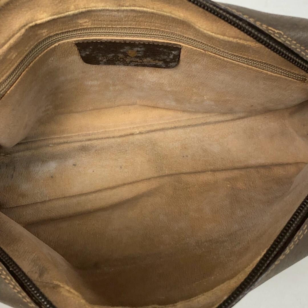 GUCCI Vintage GG Supreme Small Clutch Beige Canvas Leather Trim Wristlet Auth