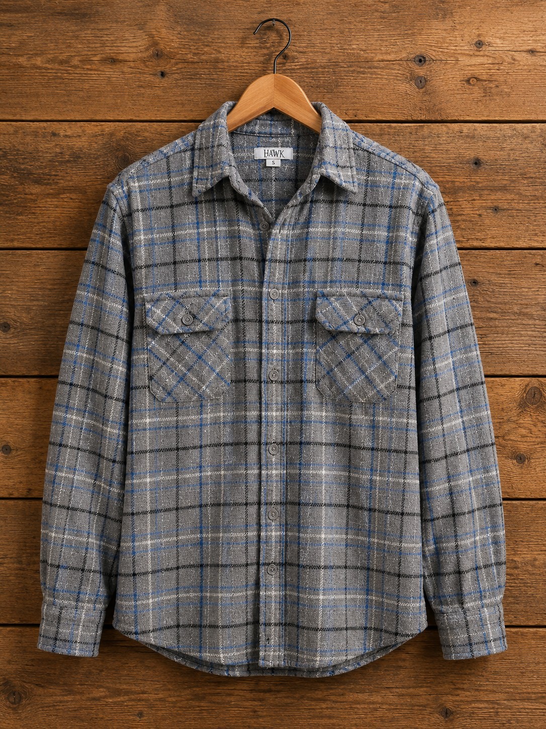 Croft & Barrow Men’s Small Gray Plaid Flannel Button Up Shirt Soft Casual