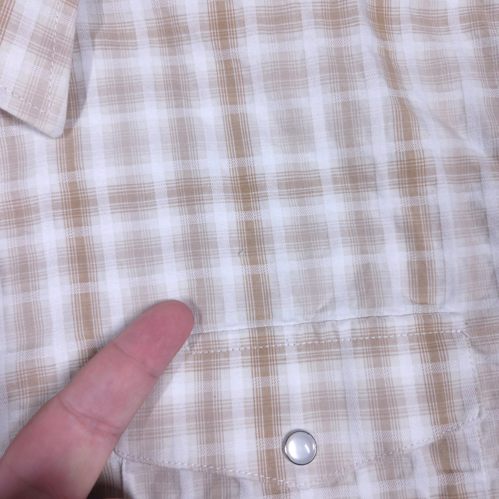 Panhandle Slim Shirt Men’s Medium Plaid Pearl Snap Long Sleeve Western Frontier