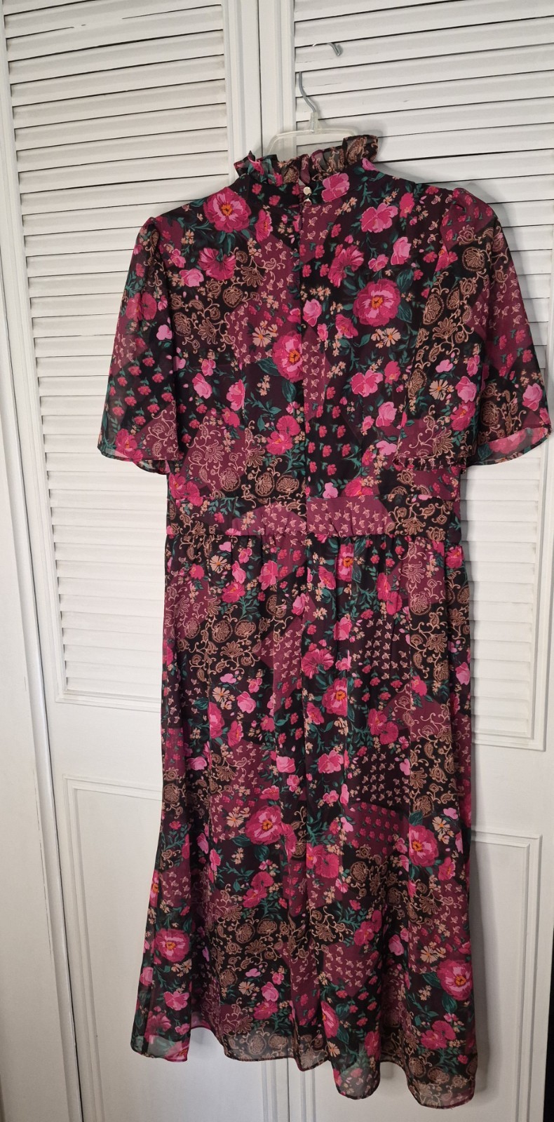 Julia Jordan Women’s Floral Dress Size 6 Midi High Neck Paisley Ruffled Lined