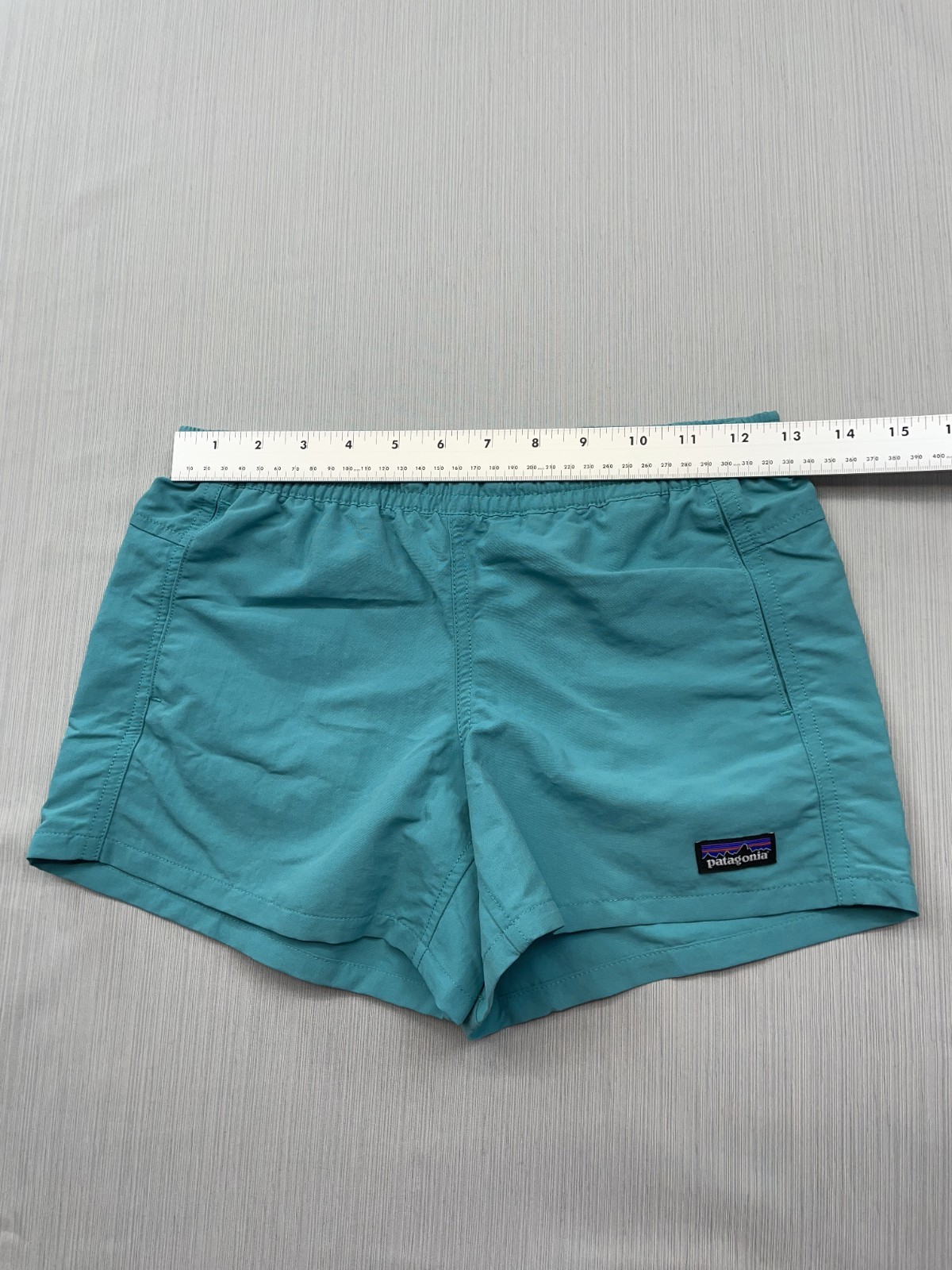 New Patagonia Boys Kids Baggies Shorts 4″ Unlined Sz Large (12) Blue Green