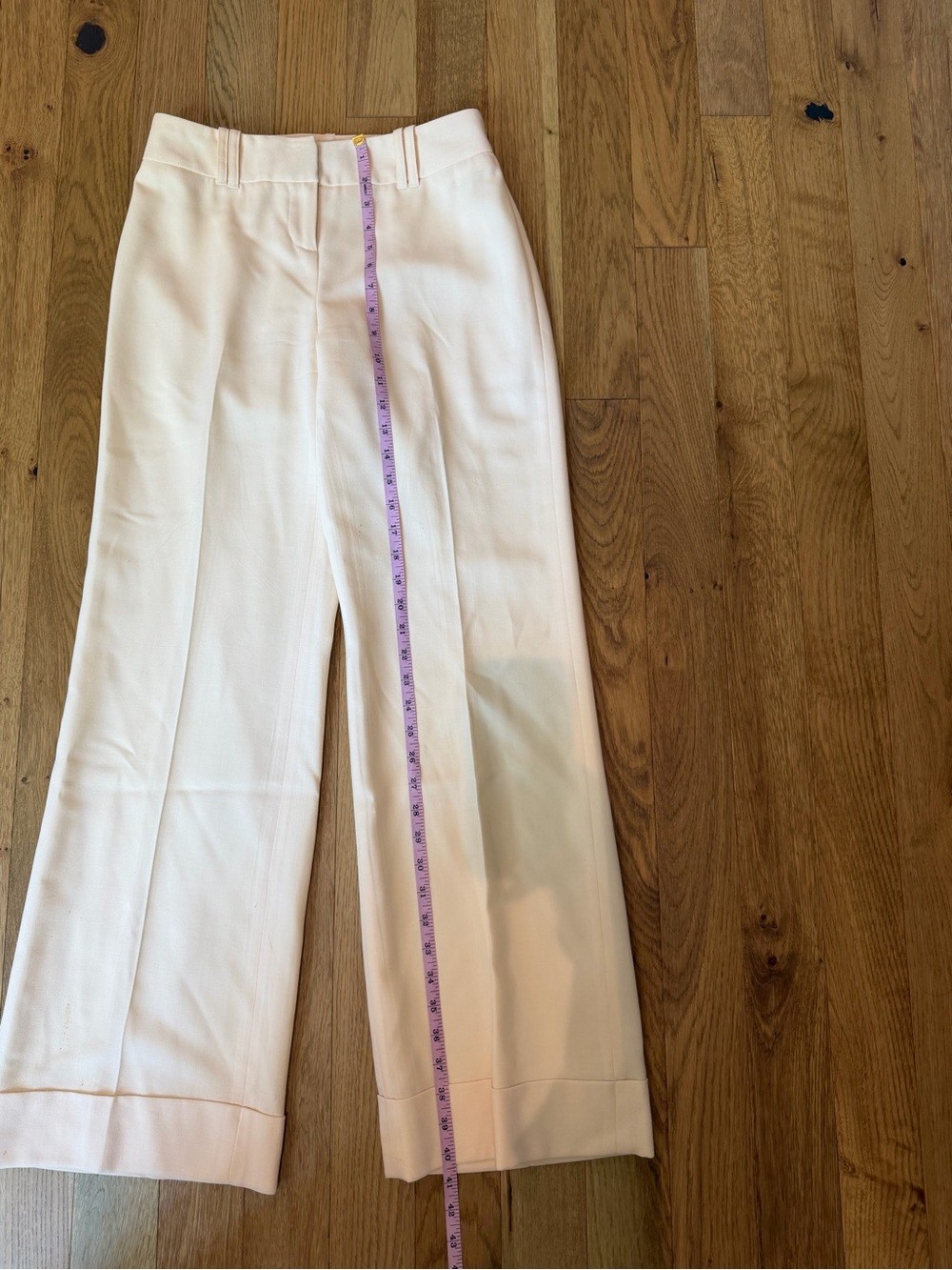 🤍 St. John Cream Wide Leg Trousers Size 4 🤍