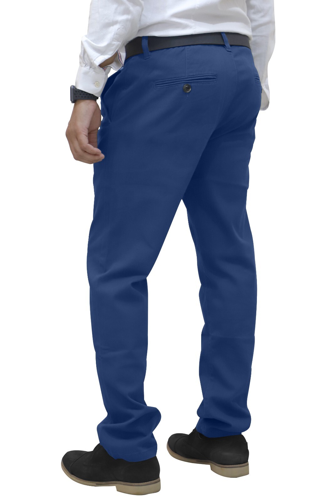 Mens Chino Pants Regular Fit Flat-Front Casual Stretch Relaxed Cotton Trouser
