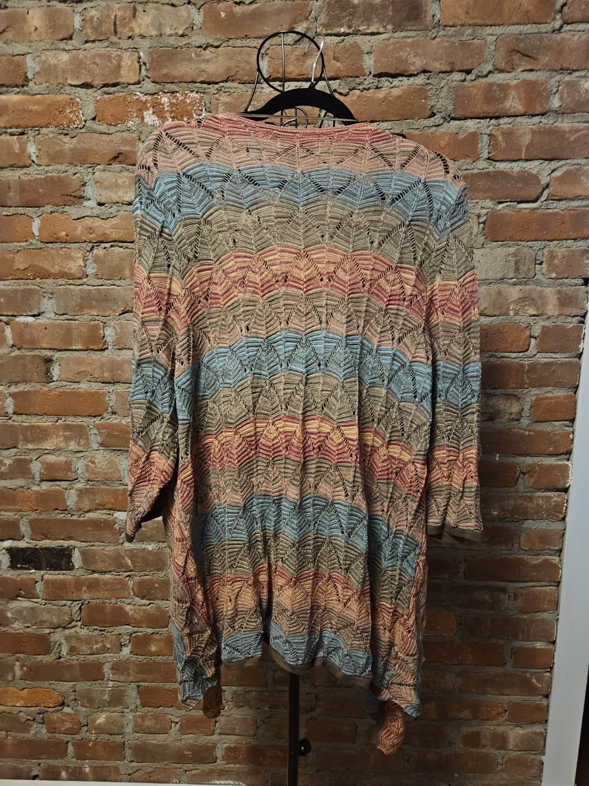 Sonoma Life & Style Cotton Waterfall Shades Of Green Tan & Red Cotton…