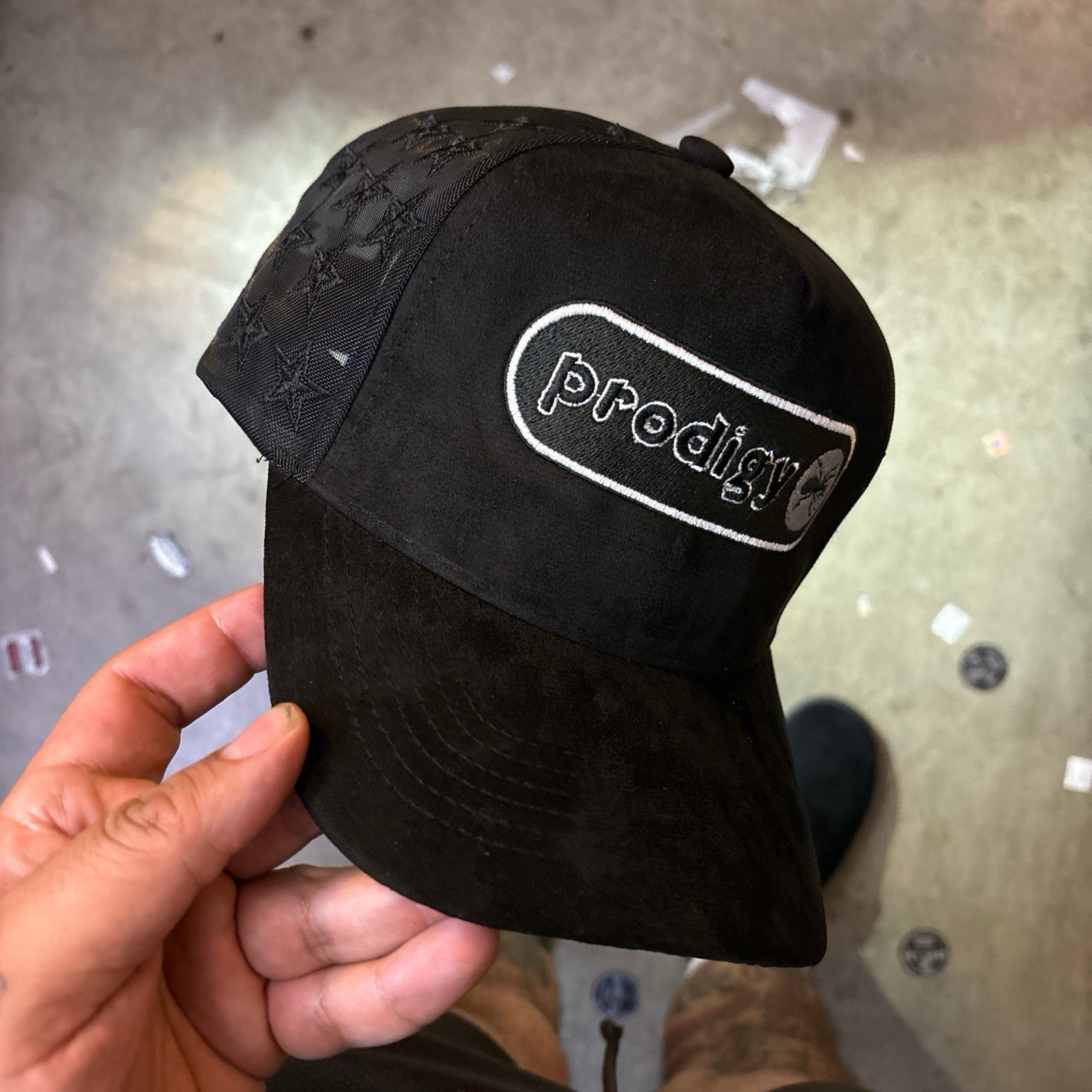 The Prodigy Star Mesh Back Suade Trucker Hat