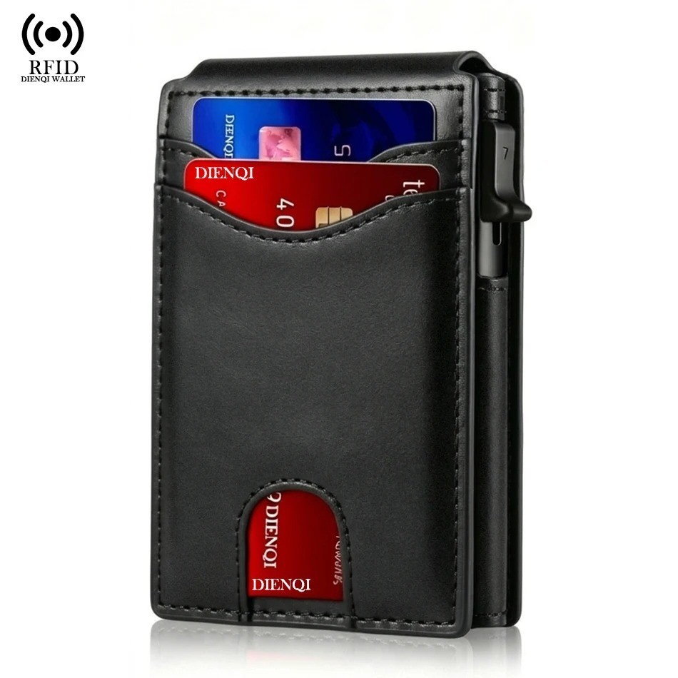 RFID Blocking Smart Men Wallet Carbon Fiber Credit Card Holder Minimalist