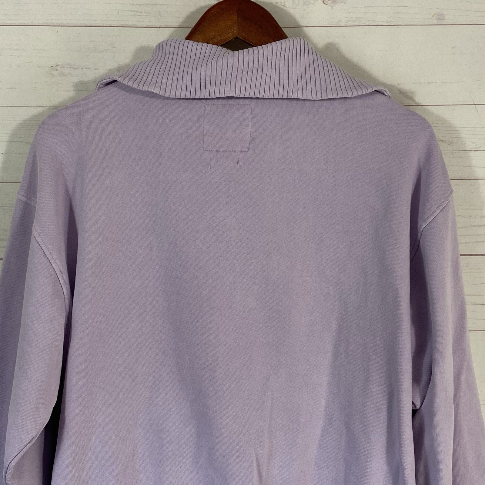 C&C Womens Sunwashed 1/4 Zip Pullover Sweatshirt Sz M Lavender Long Sleeve