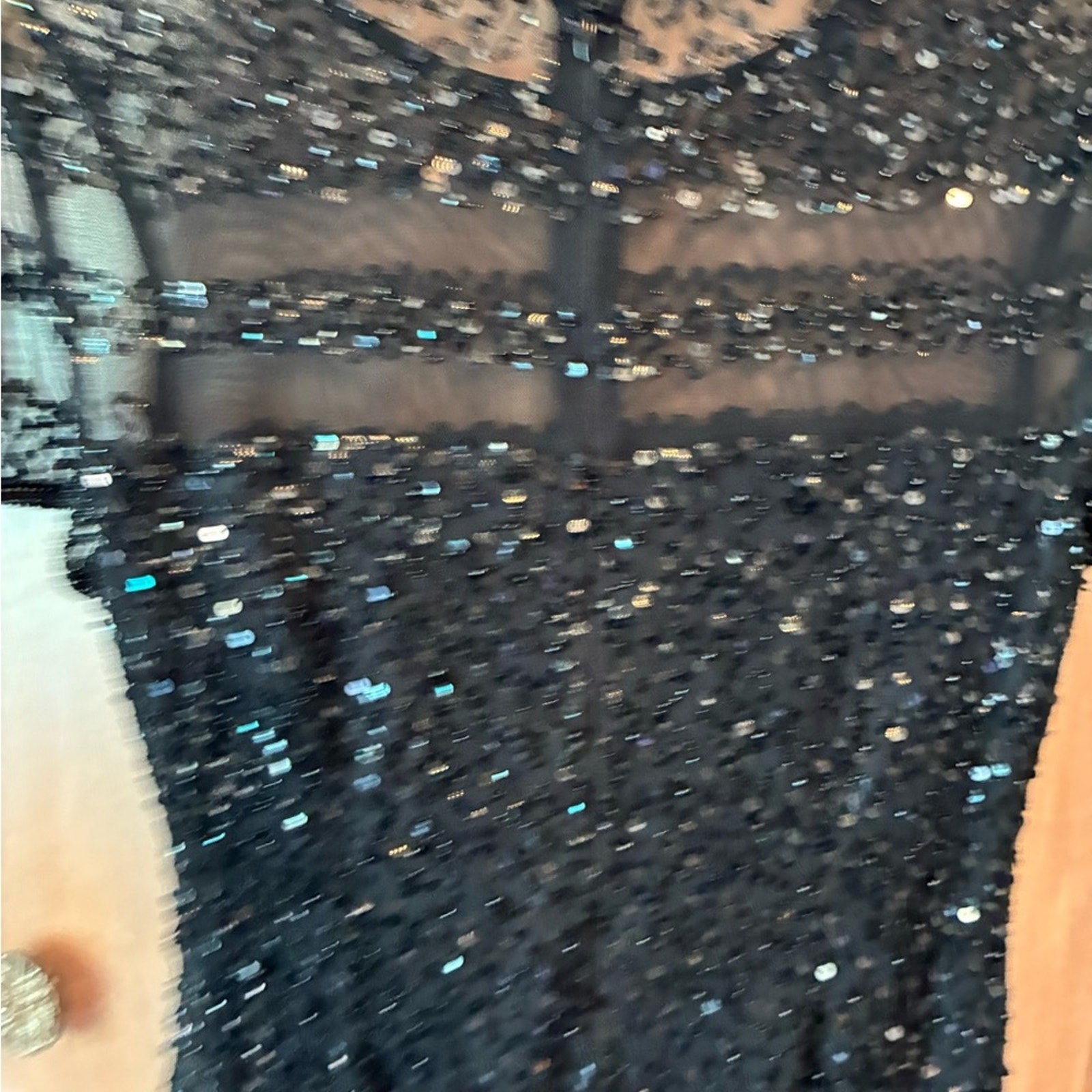 NWT Adriana Papell black sequin cocktail dress size 4