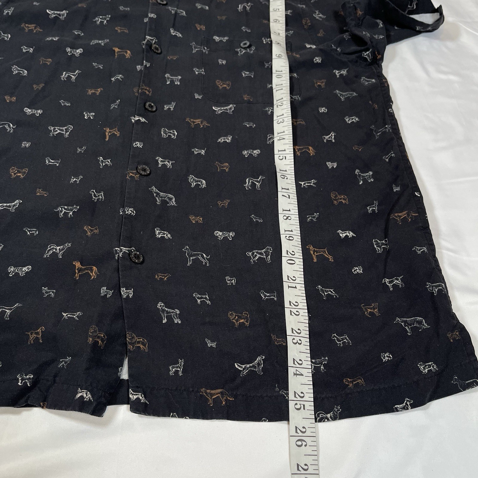 Tori Richard Mens XS All Over Dog Print Button Up Shirt Silk