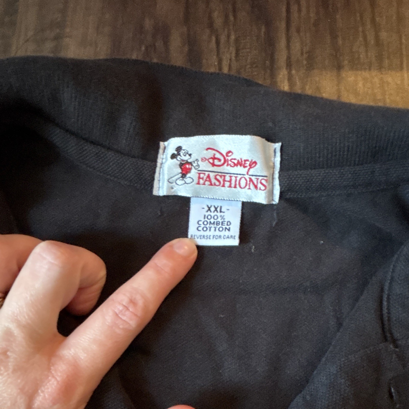 Disney Fashions MGM Studios Mickey Mouse Embroidered Cotton Polo Black XXL