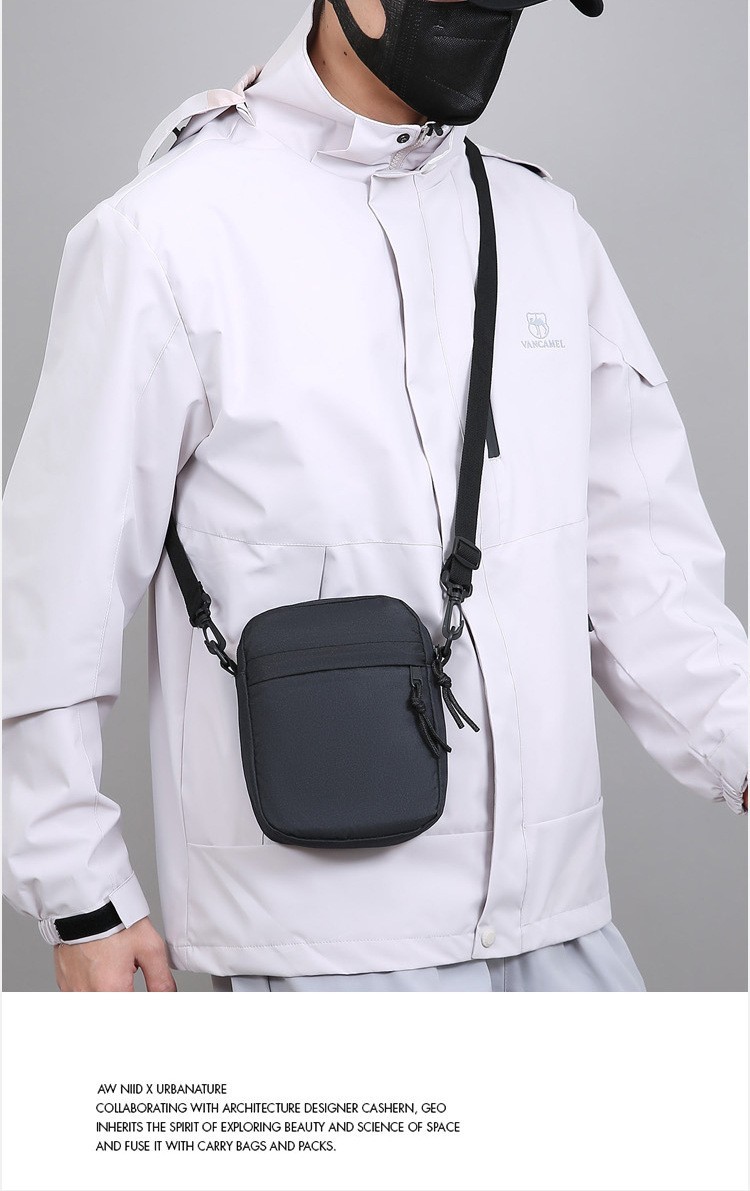 Men’s Canvas Crossbody Bag Mini Shoulder Messenger Bag Casual Travel Handbag