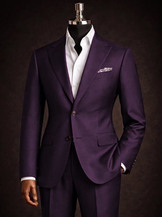 Peak Lapel Men’s Suits Formal Workwear 2Pcs Coat Business Casual Slim Blazer