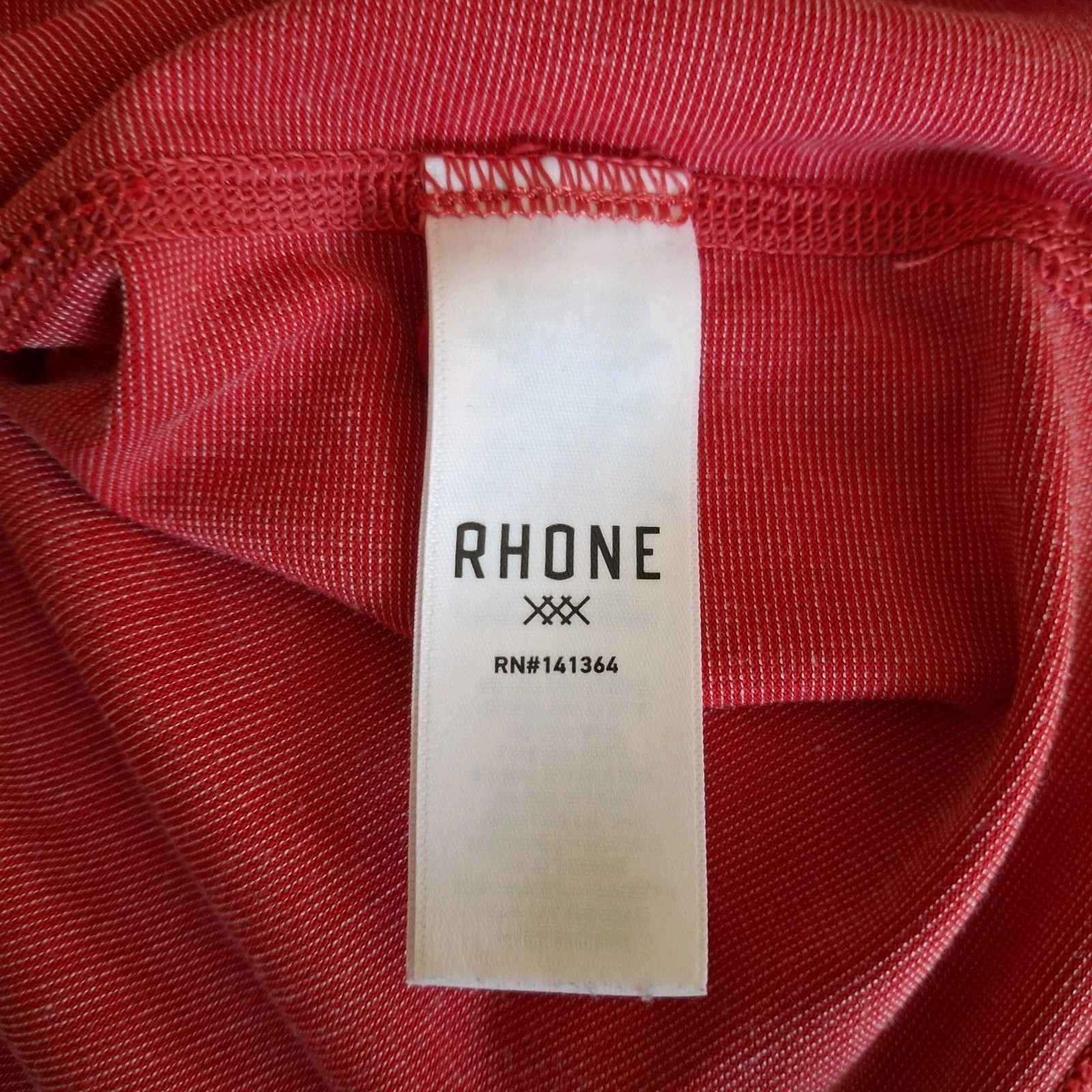 Rhone Delta Pique Polo Mens Large L Red Heather Cooling Breathable Golf Shirt